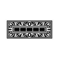 Ornate Black and White Rectangle Frame. vector