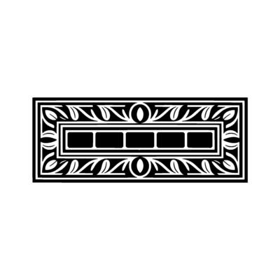 Ornate Black and White Rectangle Frame.
