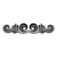 Elegant Swirl Border Element in Black on White. vector