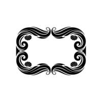 Art Nouveau Scroll Frame, Black and White, Decorative. vector