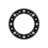 Celestial Circle Border Stars and Crescent Moon. vector