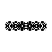 Elegant Black Ornament Pattern - , Decorative Border, Line Art. vector