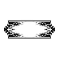 Elegant Black and White Ornate Label Frame. vector