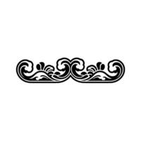 Elegant Black Wave Scroll Decorative Border Element on White. vector