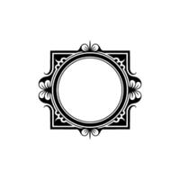 Elegant Black and White Ornamental Frame for Invitations and Logos. vector