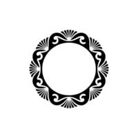Decorative Black Circle Frame on White Background. vector