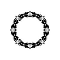 Elegant Black White Circular Decorative Frame - Minimalist. vector
