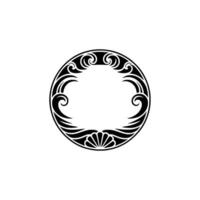 Elegant Art Deco Circle Frame - Black and White Ornamental vector