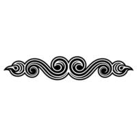 Black White Swirl Pattern Ornament, Decorative Border vector