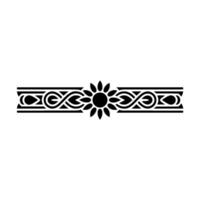 Black Ornate Border Floral Geometric Elements vector
