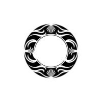 Elegant Black and White Circle Frame, Decorative Element vector