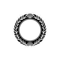 Elegant Black White Laurel Wreath Frame vector