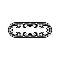 Elegant Black and White Ornamental Oval Frame, Vintage Element vector