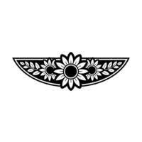 Floral Border Element Sunflower Arrangement, Decorative vector