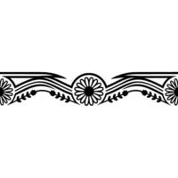 Elegant ,Floral, Border Element - Black White vector