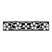 Floral Border Black White Repeating Pattern vector