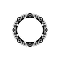 Geometric Black and White Circular Emblem vector