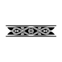 Decorative Floral Border Element, Black and White, Elegant vector