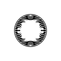 Minimalist Shell Circle on White - Decorative Element vector
