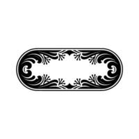 Elegant Oval Decorative Frame with Floral Elements vector