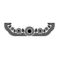 Black Floral Border Minimalist Flower Arrangement, Simple Elegant vector