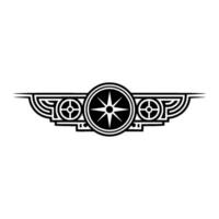 Deco-Inspired Navigation Emblem Art on White vector