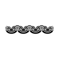 Black White Decorative Border with Shell and Swirl vector