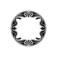 Art Nouveau Black Circle Frame on White - Elegant vector