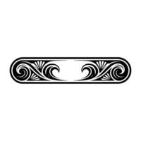 Decorative Ornate Scroll Element, Black and White vector