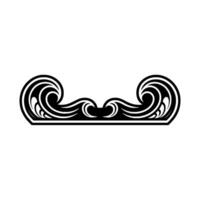 Abstract Wave Border Ornament, Black and White vector