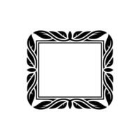 Elegant Botanical Frame Black and Gray Leaves on White Background vector