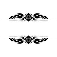 Floral Frame Elements Minimalist Black on White vector