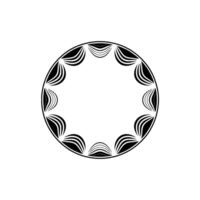 Minimalist Decorative Circle Ornament Black and White, Abstract vector