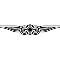 Minimalist Floral Border, in Black White vector