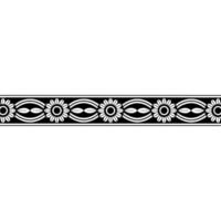 Minimalist Floral Border Black and White Pattern for Decor vector