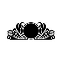 Art Deco Flourish Ornament with Circle Frame vector