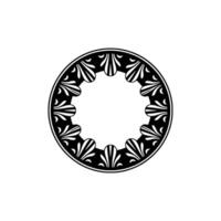 Ornamental Floral Frame in Monochrome, Geometric vector