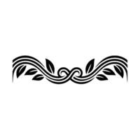 Black White Ornamental Leafy Border, Elegant , Minimalist Style vector