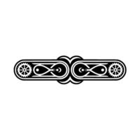 Ornamental Mechanical Element - Black and White, Geometric vector