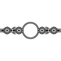 Elegant Floral Frame in Black Decorative Element for Projects vector
