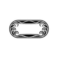 Elegant Oval Frame with Swirling Flourishes, Minimalist vector