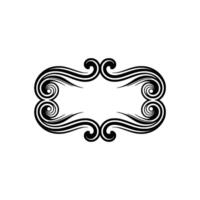 Elegant Black Ornament Frame on Neutral Background vector
