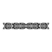 Black Leaf Border on White Background, Geometric Decorative Element vector