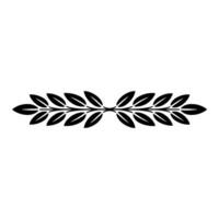 Elegant Black, Laurel Wreath on White Background vector