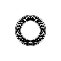 Elegant Black and White Ornate Circular Frame vector