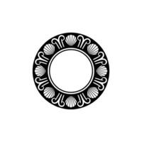 Circular Ornament with Shells Flourishes, Minimalist vector