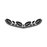 Elegant Black Leaf Crest on White Background vector