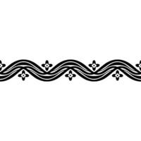 Black Floral Wave Border Element on Gradient Background vector