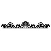 Elegant Black White Seashell Wave Border vector