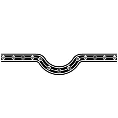 Minimalist Floral Border on White, Geometric Abstract
